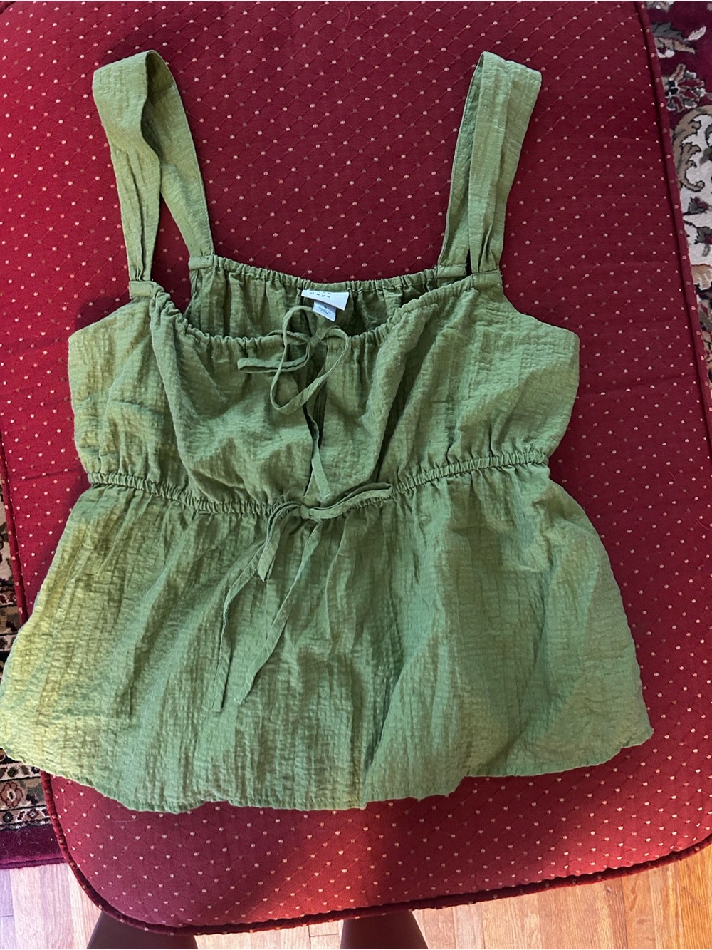 Target Olive Green Tie-Front Tank Top